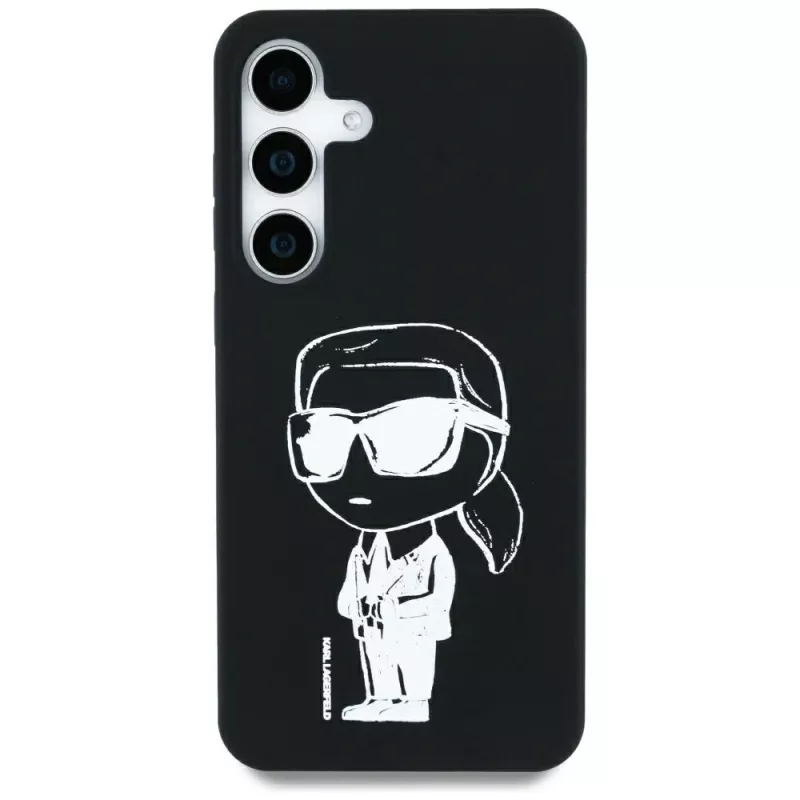 Karl Lagerfeld Silicone Graffiti Ikonik Printed Logo MagSafe Case para Samsung Galaxy S25 preto