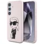 KARL LAGERFELD Silicone Graffiti Ikonik Printed Logo MagSafe Case para Samsung Galaxy S25 - rosa