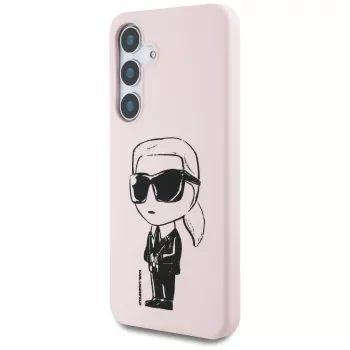 KARL LAGERFELD Silicone Graffiti Ikonik Printed Logo MagSafe Case para Samsung Galaxy S25 - rosa