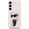 KARL LAGERFELD Silicone Graffiti Ikonik Printed Logo MagSafe Case para Samsung Galaxy S25 - rosa