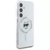 Karl Lagerfeld Button Choupette Head Printed Logo MagSafe Case para Samsung Galaxy S25 branco