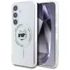 Karl Lagerfeld Button Choupette Head Printed Logo MagSafe Case para Samsung Galaxy S25 branco