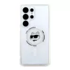Karl Lagerfeld Button Choupette Head Printed Logo MagSafe Case para Samsung Galaxy S25 Ultra branco