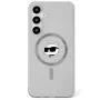 Karl Lagerfeld Button Choupette Head Printed Logo MagSafe Case para Samsung Galaxy S25, preto
