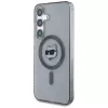 Karl Lagerfeld Button Choupette Head Printed Logo MagSafe Case para Samsung Galaxy S25, preto
