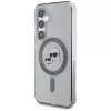 KARL LAGERFELD Button Karl & Choupette Heads Printed Logo MagSafe Case para Samsung Galaxy S25, preto