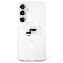 KARL LAGERFELD Button Karl & Choupette Heads Printed Logo MagSafe Case para Samsung Galaxy S25 branco