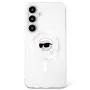 KARL LAGERFELD Button Karl Head Printed Logo MagSafe Case para Samsung Galaxy S25, branco