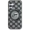 Karl Lagerfeld Capa MagSafe Button Karl & Choupette Heads On KL Pattern para Samsung Galaxy S25, preto