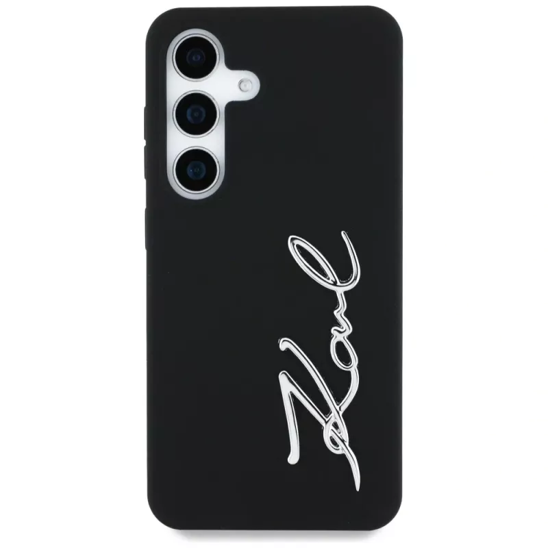 KARL LAGERFELD Capa Silicone Metal Signature Logo para Samsung Galaxy S25, preto