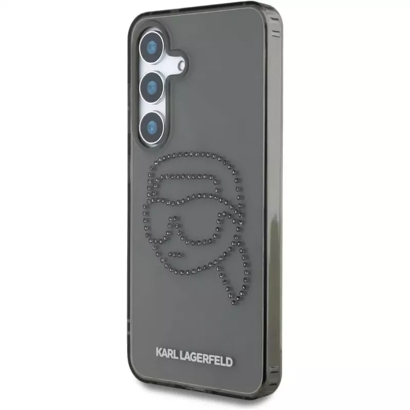 Karl Lagerfeld Capa Rhinestones Karl Head Logo para Samsung Galaxy S25 (preto)