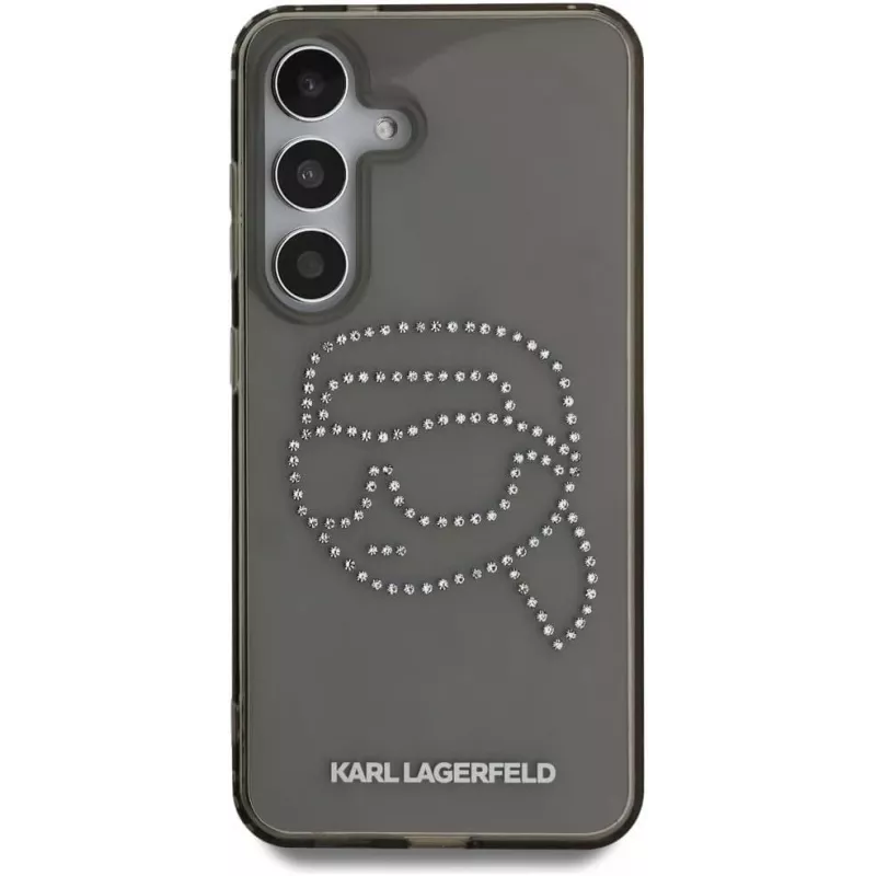 Karl Lagerfeld Capa Rhinestones Karl Head Logo para Samsung Galaxy S25 (preto)