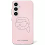Karl Lagerfeld Capa Rhinestones Karl Head Logo para Samsung Galaxy S25 (rosa)