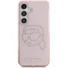 Karl Lagerfeld Capa Rhinestones Karl Head Logo para Samsung Galaxy S25 (rosa)