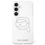 Karl Lagerfeld Capa Rhinestones Karl Head Logo para Samsung Galaxy S25 (transparente)