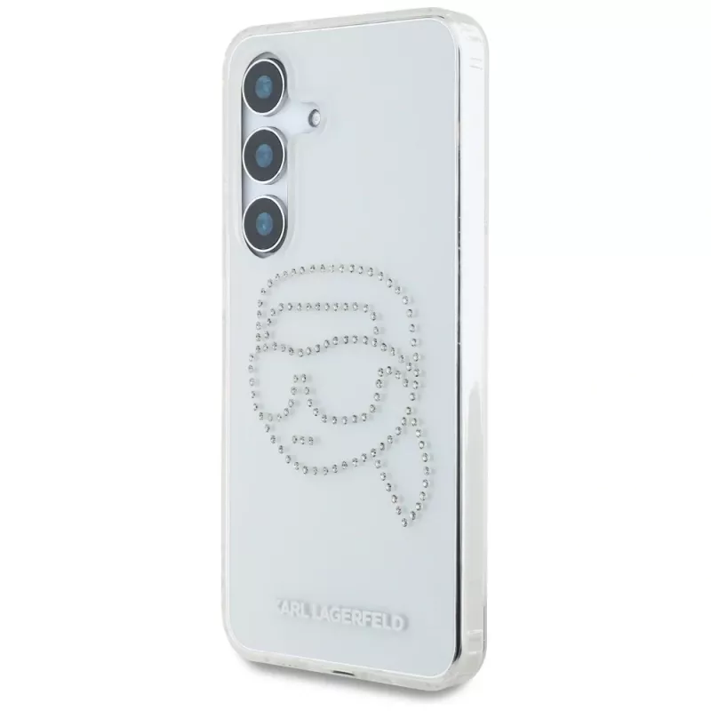 Karl Lagerfeld Capa Rhinestones Karl Head Logo para Samsung Galaxy S25 (transparente)
