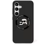 Karl Lagerfeld Capa MagSafe Silicone DoubleHeads And Circle para Samsung Galaxy S25, preto