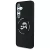 Karl Lagerfeld Capa MagSafe Silicone DoubleHeads And Circle para Samsung Galaxy S25, preto