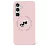 Karl Lagerfeld Capa MagSafe Silicone DoubleHeads And Circle para Samsung Galaxy S25+ rosa