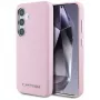 Karl Lagerfeld Capa MagSafe Saffiano FullWrapped Elongated Metal Logo para Samsung Galaxy S25+ rosa