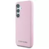 Karl Lagerfeld Capa MagSafe Saffiano FullWrapped Elongated Metal Logo para Samsung Galaxy S25+ rosa