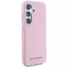 Karl Lagerfeld Capa MagSafe Saffiano FullWrapped Elongated Metal Logo para Samsung Galaxy S25+ rosa
