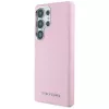 Karl Lagerfeld Capa MagSafe Saffiano FullWrapped Elongated Metal Logo para Samsung Galaxy S25 Ultra rosa