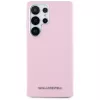 Karl Lagerfeld Capa MagSafe Saffiano FullWrapped Elongated Metal Logo para Samsung Galaxy S25 Ultra rosa