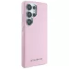 Karl Lagerfeld Capa MagSafe Saffiano FullWrapped Elongated Metal Logo para Samsung Galaxy S25 Ultra rosa