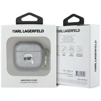Karl Lagerfeld Capa Monogram Karl Head para AirPods 4 (prateado)