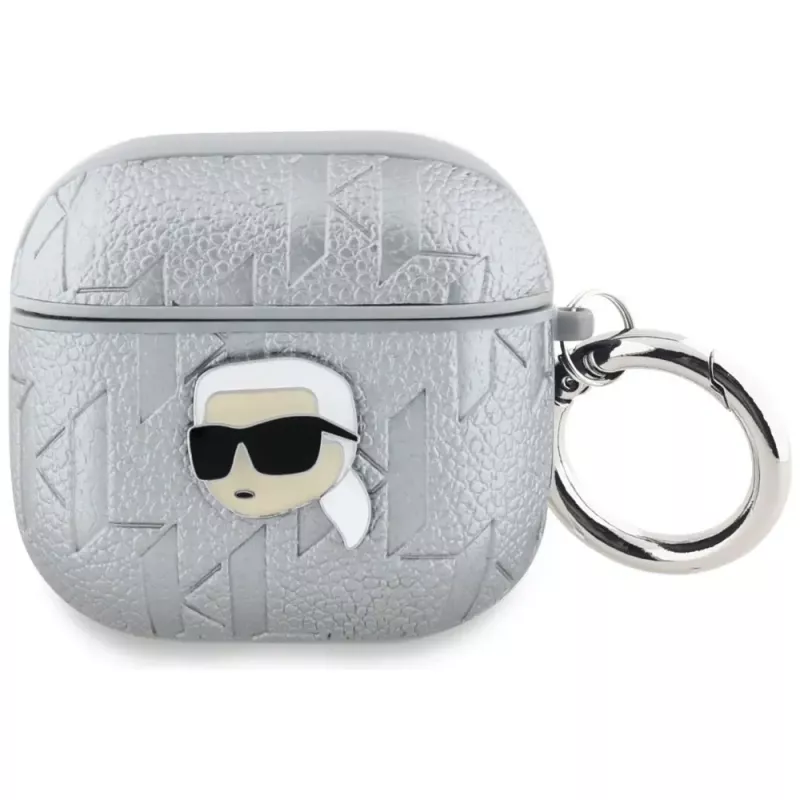 Karl Lagerfeld Capa Monogram Karl Head para AirPods 4 (prateado)