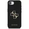 Guess Capa Grained Big 4G Logo Small Classic Logo para iPhone 16e (preto)