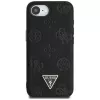 Guess Capa MagSafe Grained Hot Stamp Peony Triangle Logo para iPhone 16e (preto)