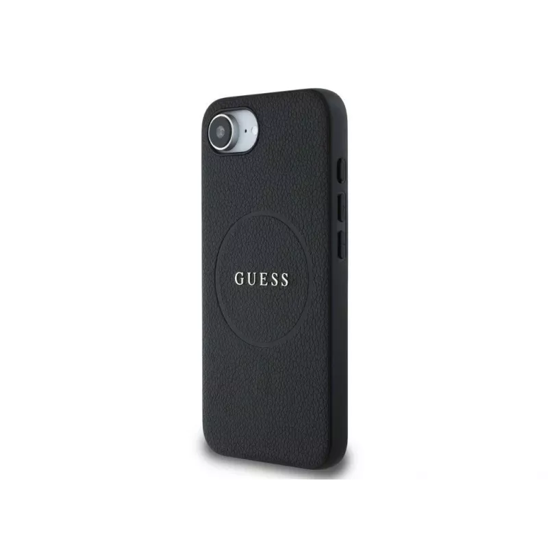 Guess Capa MagSafe Grained Ring para iPhone 16e (preto)