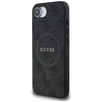 Guess Capa MagSafe 4G Ring Classic Logo para iPhone 16e (preto)
