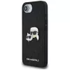 Karl Lagerfeld Capa Fixed Glitter Karl & Choupette Heads Metal Pin para Apple iPhone 16e (preto)