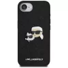 Karl Lagerfeld Capa Fixed Glitter Karl & Choupette Heads Metal Pin para Apple iPhone 16e (preto)