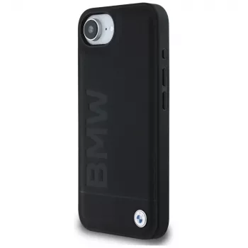 BMW Capa Leather Hot Stamp para iPhone 16e / 17e preto