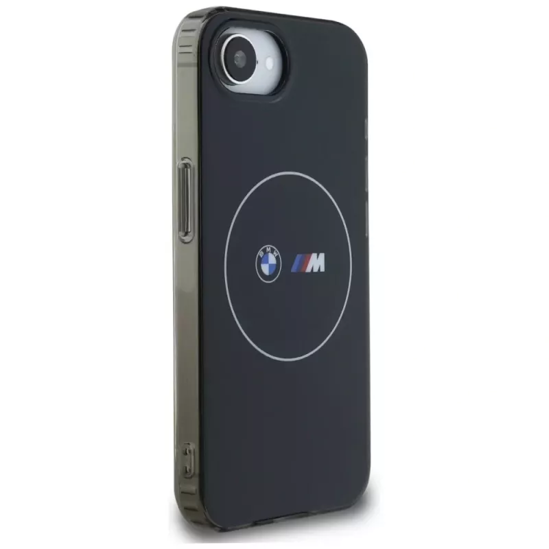 Capa MagSafe BMW IML Metal White Circle para iPhone 16e / 17e, preto