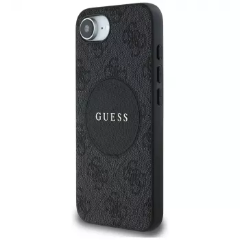 Guess Capa MagSafe 4G Circle Classic Logo para iPhone 16e - preto