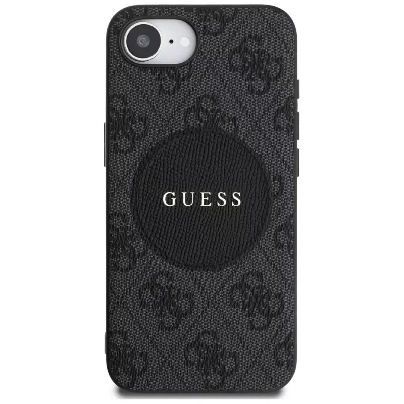 Guess Capa MagSafe 4G Circle Classic Logo para iPhone 16e - preto