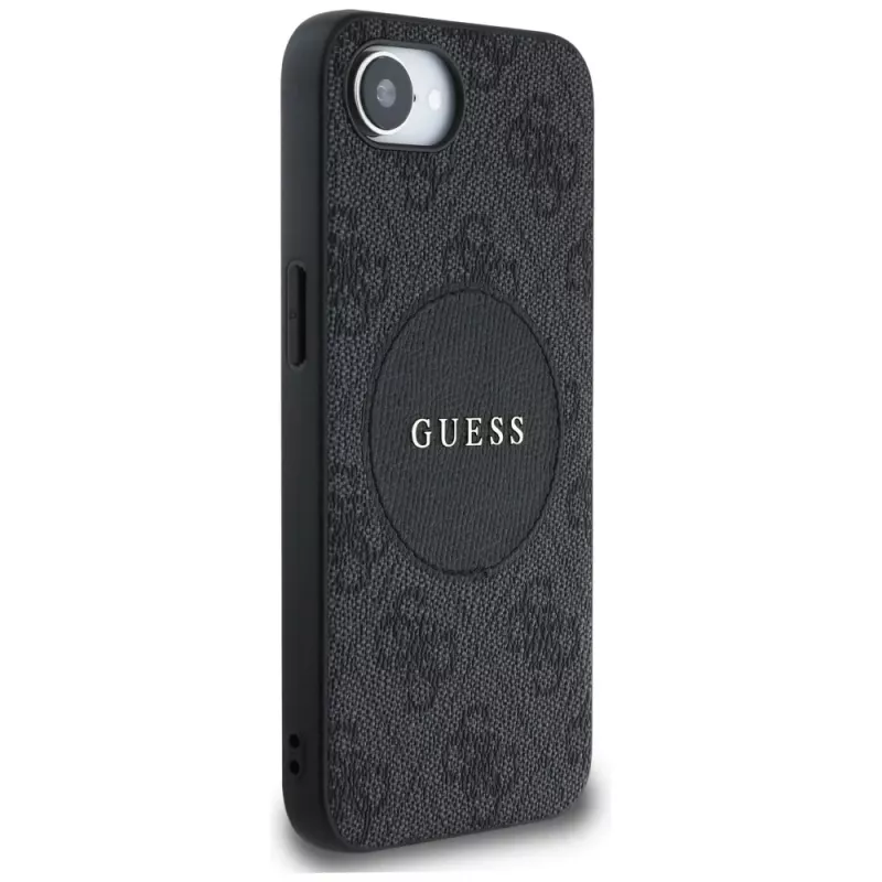 Guess Capa MagSafe 4G Circle Classic Logo para iPhone 16e - preto
