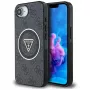 Guess Capa MagSafe IML Metal Glitter 4G Circle Triangle para iPhone 16e (preto)