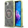 Guess Capa MagSafe IML Metal Glitter 4G Circle Triangle para Apple iPhone 16e (castanho)