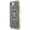 Guess Capa MagSafe IML Metal Glitter 4G Circle Triangle para Apple iPhone 16e (castanho)