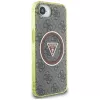 Guess Capa MagSafe IML Metal Glitter 4G Circle Triangle para Apple iPhone 16e (castanho)