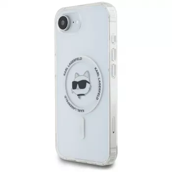Capa MagSafe KARL LAGERFELD IML Metal Choupette Head para iPhone 16e / 17e, branco