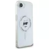 Capa MagSafe KARL LAGERFELD IML Metal Choupette Head para iPhone 16e / 17e, branco