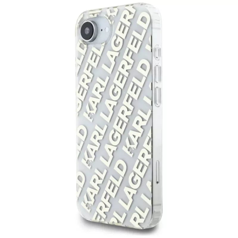 Capa Karl Lagerfeld IML Repeat Logo para iPhone 16e / 17e, dourado