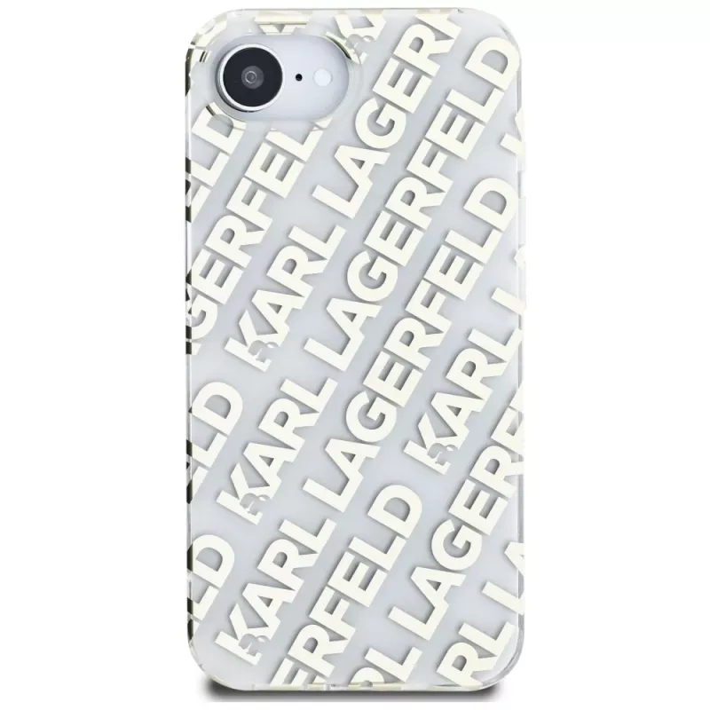 Capa Karl Lagerfeld IML Repeat Logo para iPhone 16e / 17e, dourado